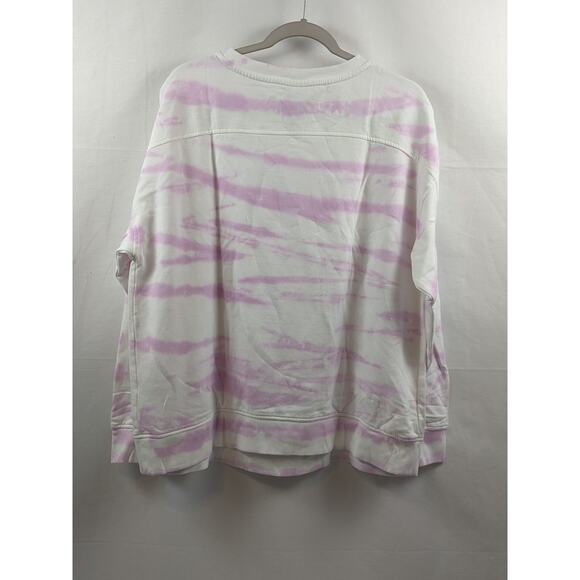 Ava & Viv Fleece Sweatshirt X Plus Pink Crew Drop Shoulders Relaxed Lounge Top - Picture 3 of 8